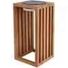 Image de Lanterne solaire décorative - LUMISKY - CHENNAI - H30 cm - En bois teck massif - LED blanc chaud