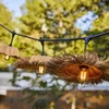 Image de Guirlande lumineuse extérieure raccordable 6m avec 7 ampoules LED filament E27 blanc chaud TAHITI LIGHT Abat-jour en paille bohème