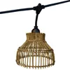 Image de Guirlande lumineuse raccordable d'extérieur avec abat-jour en rotin naturel style bohème 7 ampoules à filament douille E27 LED blanc chaud AMELIA LIGHT CONNECTABLE 6m
