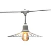 Image de Guirlande lumineuse extérieur raccordable avec abat-jour en acier effet cage 10 ampoules à filament douille E27 LED blanc chaud CHIC WHITE LIGHT CONNECTABLE 6m