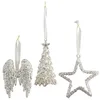 Image de Coffret de 3 décors pailletés argentés