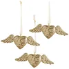 Image de Coffret de 3 coeurs ex-voto pailletés dorés en Verre
