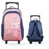 Image de Bagtrotter   Sac à Dos à roulettes 45 cm   Lili Lou Rose   Primaire   2 Compartiments   Dos et Bretelles rembourrés   Bandes Réfléchissantes   roulettes & Poignée Trolley   Marque Officielle Lili Lou