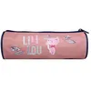 Image de BAGTROTTER Trousse Scolaire Ronde Lili Lou Rose Plumes