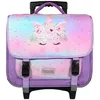 Image de Bagtrotter - Cartable à roulettes 38 cm - Phileas Licorne Violet - Primaire - Bretelles et Dos rembourrés - roulettes & Poignée télescopique -Licence Officielle Phileas