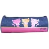 Image de Bagtrotter Trousse Scolaire Ronde Lili Lou 3 Chats Bleue