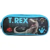 Image de Bagtrotter Trousse Scolaire 2 Compartiments Jurassic World Noir T-Rex