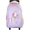 Image de Bagtrotter - Cybel - Sac à Dos Scolaire - Sac à Dos à Roulettes - Violet - 2 Compartiments Zippés - 1 Poche Bouteille - 33x16x45cm - Bretelles Matelassées - Dos Matelassé - Matière Polyester