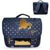 Image de Bagtrotter - Cybel - Cartable 38cm - Marine - 2 Compartiments - 1 Poche Sous Rabat - 1 Poche Bouteille - Bretelles Matelassés - Fond Renforcé - Dos Matelassé - 38x13x34cm - Matière Polyester -