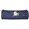 Image de Bagtrotter - Cybel -Trousse Scolaire Ronde - Marine - 1 Compartiment Zippé - 22x7x7cm - Matière Polyester - Accessoire et Papeterie Scolaire