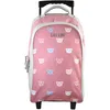 Image de Bagtrotter - Sac à Dos à roulettes 41 cm - Lili & Lou Gris et Rose - Primaire - Bretelles et Dos rembourrés - 2 Compartiments Zippés - Poche Avant - Licence Officielle Lili & Lou