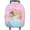 Image de Bagtrotter - Princesses Disney - Sac à Dos Scolaire à Roulettes - Rose Pâle - 1 Compartiment Zippé - Bretelles Matelassées - 25x12x32cm - Matière Polyester - Sac à Dos Scolaire Maternelle