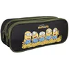 Image de Bagtrotter - Les Minions - Trousse Scolaire Rectangulaire - Noir - 2 Compartiments Zippés - 23x7x10cm - Matière Polyester - Accessoire et Papeterie Scolaire