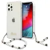 Image de Guess Coque de Téléphone iPhone 12/12 Pro 6.1 Transparent avec Design Perle Blanc Perle Hardcase
