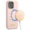 Image de Guess GUHCSA22PCU4GLPI Coque de Protection en Silicone pour iPhone 13 Pro 6,1" avec Logo MagSafe Rose Clair