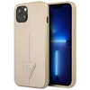 Image de Guess GUHCP13SPSATLE Coque de Protection Rigide pour iPhone 13 Mini 5,4" Motif SaffianoTriangle Beige