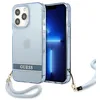 Image de GUESS GUHCP13LHTSGSB Coque pour iPhone 13 Pro / 13 6,1" Coque Rigide Bleue à Tige translucide