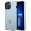 Image de GUESS GUHCP13LPS4MB Coque pour iPhone 13 Pro / 13 6,1" Coque Rigide Bleue Saffiano 4G Petit Logo en métal