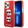 Image de Karl Lagerfeld KLHCP13LTPE2TR Coque de Protection pour iPhone 13 Pro / 13 6,1" Motif tête de Karl&Choupette Rouge