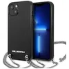Image de Karl Lagerfeld Cuir texturé et chaîne - Coque pour iPhone 13 (Noir)