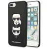 Image de Karl Lagerfeld KLHCI8LSAKICKCBK Coque rigide pour iPhone 7 Plus/8 Plus Noir Saffiano Karl & Choupette Head