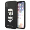 Image de Karl Lagerfeld Saffiano Karl & Choupette Heads - Coque pour iPhone XS/X (Noir)