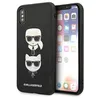 Image de Karl Lagerfeld KLHCI65SAKICKCBK Coque rigide pour iPhone XS Max Noir Saffiano Karl & Choupette Head