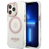 Image de CG MOBILE Guess GUHMP13LHTRMP Coque Rigide pour iPhone 13 Pro/13 6,1" Contour métal Rose