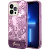 Image de Guess Coque de Protection pour iPhone 14 Pro Max - Motif Floral Fuchsia IML - Anti-Rayures - PC/TPU - Confortable et Durable - avec Ports accessibles, Absorption des Chocs et Logo Signature