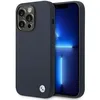 Image de BMW BMHMP14XSILNA Coque pour iPhone 14 Pro Max 6,7" en silicone marine avec logo métallique