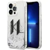 Image de CG MOBILE Karl Lagerfeld Coque en Silicone Liquide à Paillettes Big KL Logo Protecteur/Ultra-Mince/Antidérapant/Absorption des Chocs/Anti-Rayures Compatible avec iPhone 14 Pro 6,1" (Argent)