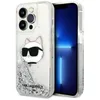 Image de KARL LAGERFELD KLHCP14LLNCHCS Coque pour iPhone 14 Pro 6,1" Coque Rigide Argent pailleté