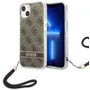 Image de GUESS GUOHCP14MH4STW Coque pour iPhone 14 Plus 6,7" Marron/Marron Coque Rigide avec Sangle imprimée 4G