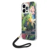 Image de GUESS GUOHCP14LHFLSB Coque pour iPhone 14 Pro 6,1" Bleu/Bleu Coque Rigide Sangle Fleur