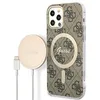 Image de GUESS Bundle GUBPP12MH4EACSW Coque et Chargeur pour iPhone 12/12 Pro Marron Rigide 4G Imprimé