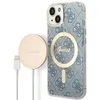Image de Guess Bundle GUBPP14MH4EACSB Coque et Chargeur iPhone 14 Plus 6,7" Bleu Hard Case 4G Print