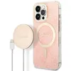 Image de Guess Bundle GUBPP13LH4EACSP Coque et Chargeur iPhone 13 Pro Rose Coque Rigide Impression 4G