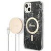 Image de Guess Bundles GUBPP14SHMEACSK Coque et chargeur iPhone 14 6,1" Noir Coque rigide marbre