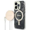 Image de GUESS Bundle GUBPP14LHMEACSK Coque et Chargeur iPhone 14 Pro 6,1" Noir Coque Rigide marbre