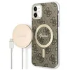 Image de GUESS Bundle GUBPN61H4EACSW Coque et Chargeur pour iPhone 11 6,1" Marron Rigide 4G Imprimé 4G