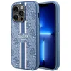 Image de Guess GUHMP14LP4RPSB Coque Rigide pour iPhone 14 Pro 6,1" Bleu à Rayures imprimées 4G