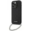 Image de Karl Lagerfeld KLHCP14LSACKLHPK Coque de protection rigide pour iPhone 14 Pro 6,1" avec chaîne Saffiano monogramme Noir