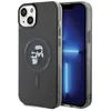 Image de Karl Lagerfeld KLHMP15SHGKCNOK Coque pour iPhone 15 6,1" Coque rigide noire Karl & Choupette Paillettes