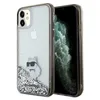 Image de Karl Lagerfeld KLHCN61LKCNSK Coque pour iPhone 11 / XR 6,1 Pouces Coque Rigide Transparente Liquide Paillettes Choupette