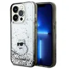 Image de Karl Lagerfeld KLHCP14LLKCNSK Coque de protection pour iPhone 14 Pro 6,1" Transparent Coque rigide à paillettes liquides Choupette