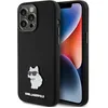 Image de KARL LAGERFELD KLHCP15LSMHCNPK Coque pour iPhone 15 Pro 6,1'' Noir Silicone Choupette Métal Pin