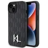 Image de Karl Lagerfeld KLHCP15SPKLPKLK Coque pour iPhone 15 6,1" Noir Coque rigide en cuir Monogramme Tampon à chaud Logo en métal