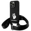 Image de KARL LAGERFELD KLHCP15XSCBSCNK Coque pour iPhone 15 Pro Max 6,7" Rigide Noir Bandoulière Silicone Choupette