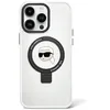 Image de KARL LAGERFELD KLHMP15SHMRSKHH Coque pour iPhone 15 6,1" Coque Rigide Blanche Support Anneau tête Karl
