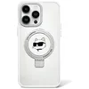 Image de KARL LAGERFELD KLHMP15SHMRSCHH Coque pour iPhone 15 6,1" Blanc Rigide Anneau Support Tête de Choupette
